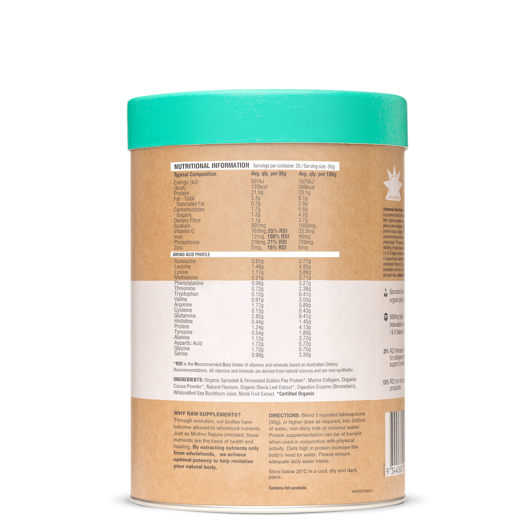 PRICE DROPPED   Amazonia Raw Protein Collagen Plus Choc Hazelnut