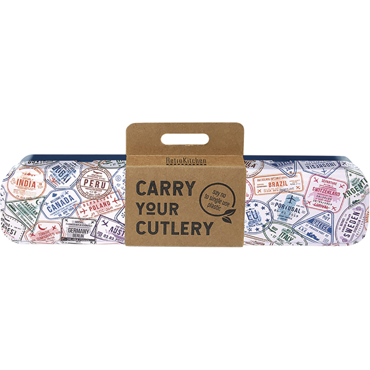 RetroKitchen Carry Your Cutlery Passport Stamps front image