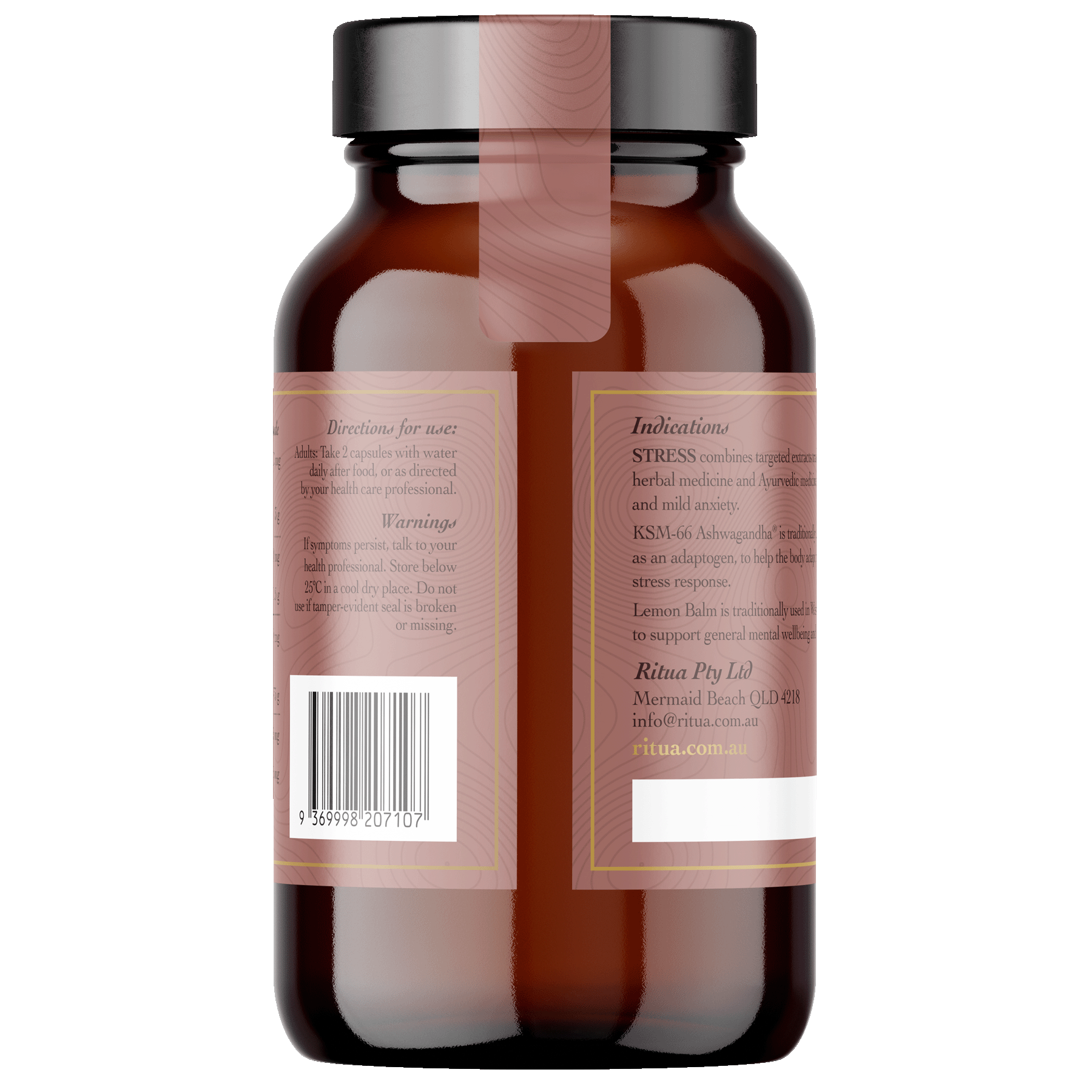 Ritua Vitamins & Supplements STRESS Saffron Ashwagandha Lemon Balm Reishi by Ritua (60 caps)