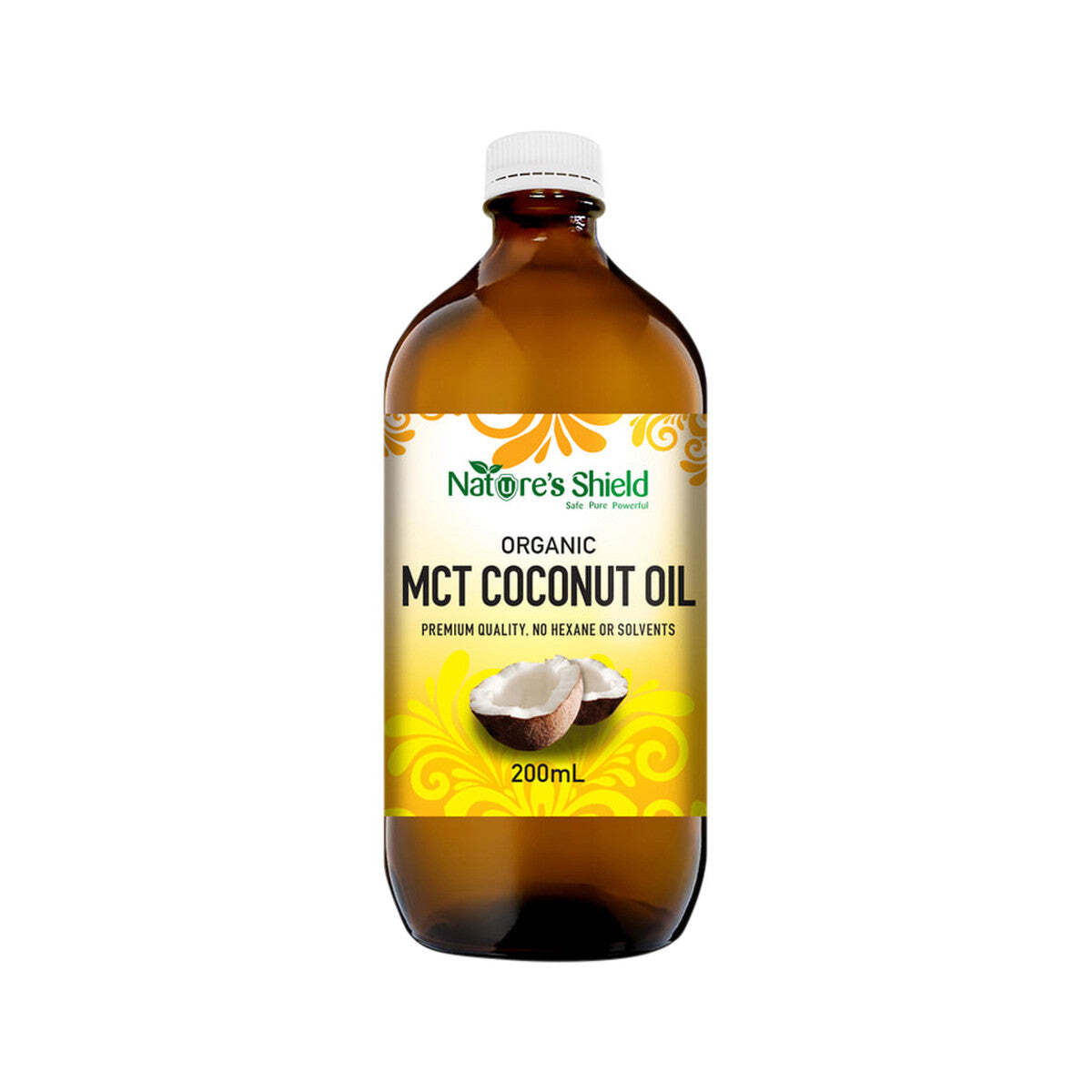 Nature's Shield Organic MCT Coconut Oil 200ml higher resolution front image