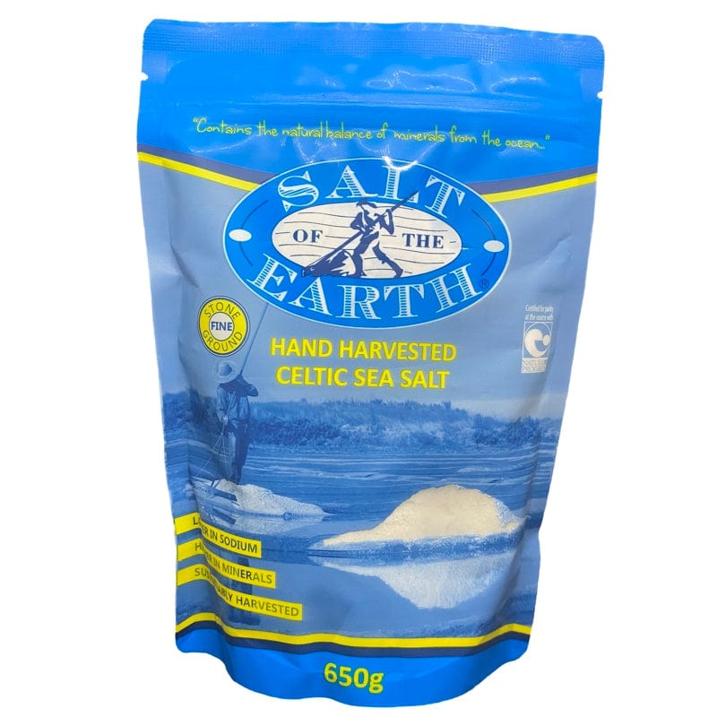 Salt Of The Earth Salt Fine Salt Of The Earth Hand Harvested Celtic Sea Salt 650g