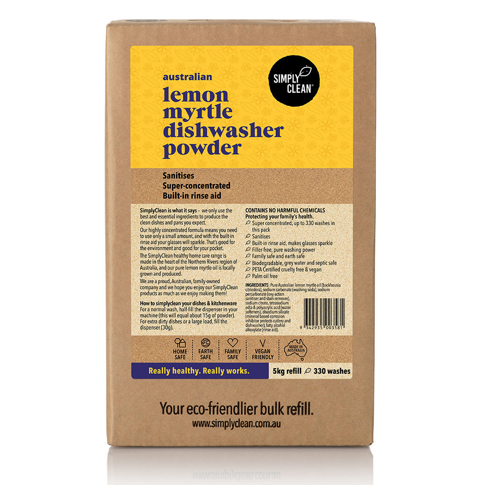 Simply Clean Dishwasher Powder Lemon Myrtle - 5kg variant