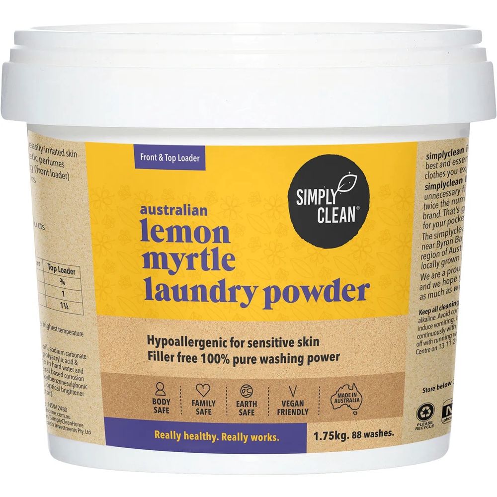 Simply Clean Laundry Powder Lemon Myrtle 1.75kg — exact front product image