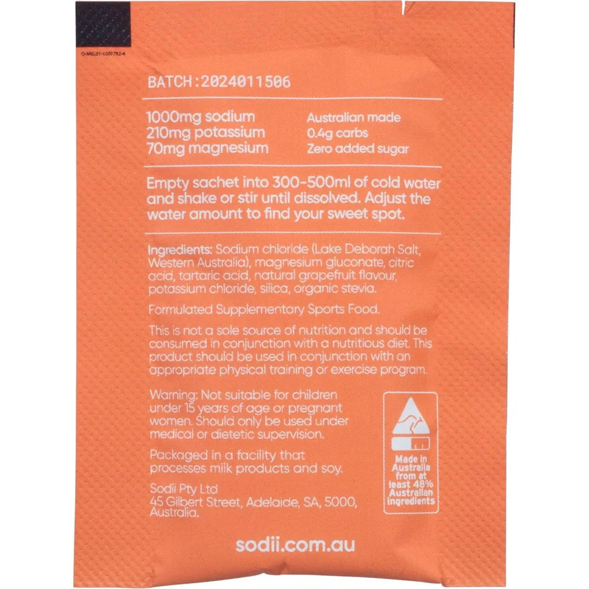 Sodii Vitamins & Supplements Sodii Everyday Hydration Salts Salty Grapefruit