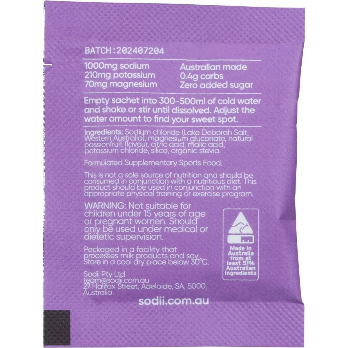 Sodii Vitamins & Supplements Sodii Everyday Hydration Salts Salty Passionfruit