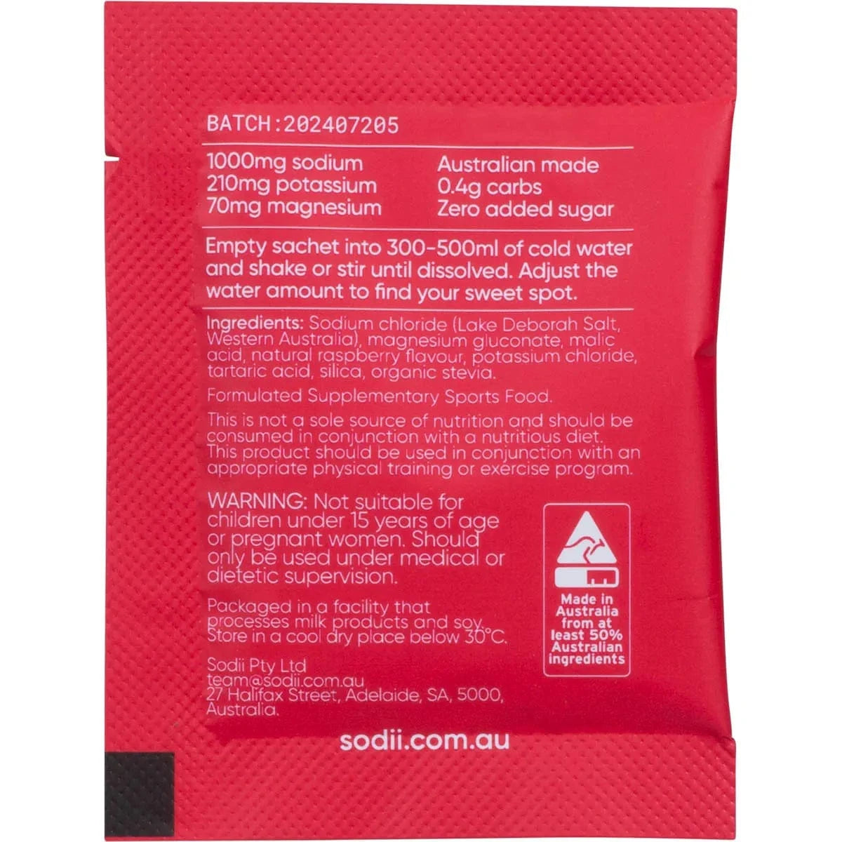 Sodii Vitamins & Supplements Sodii Everyday Hydration Salts Salty Raspberry