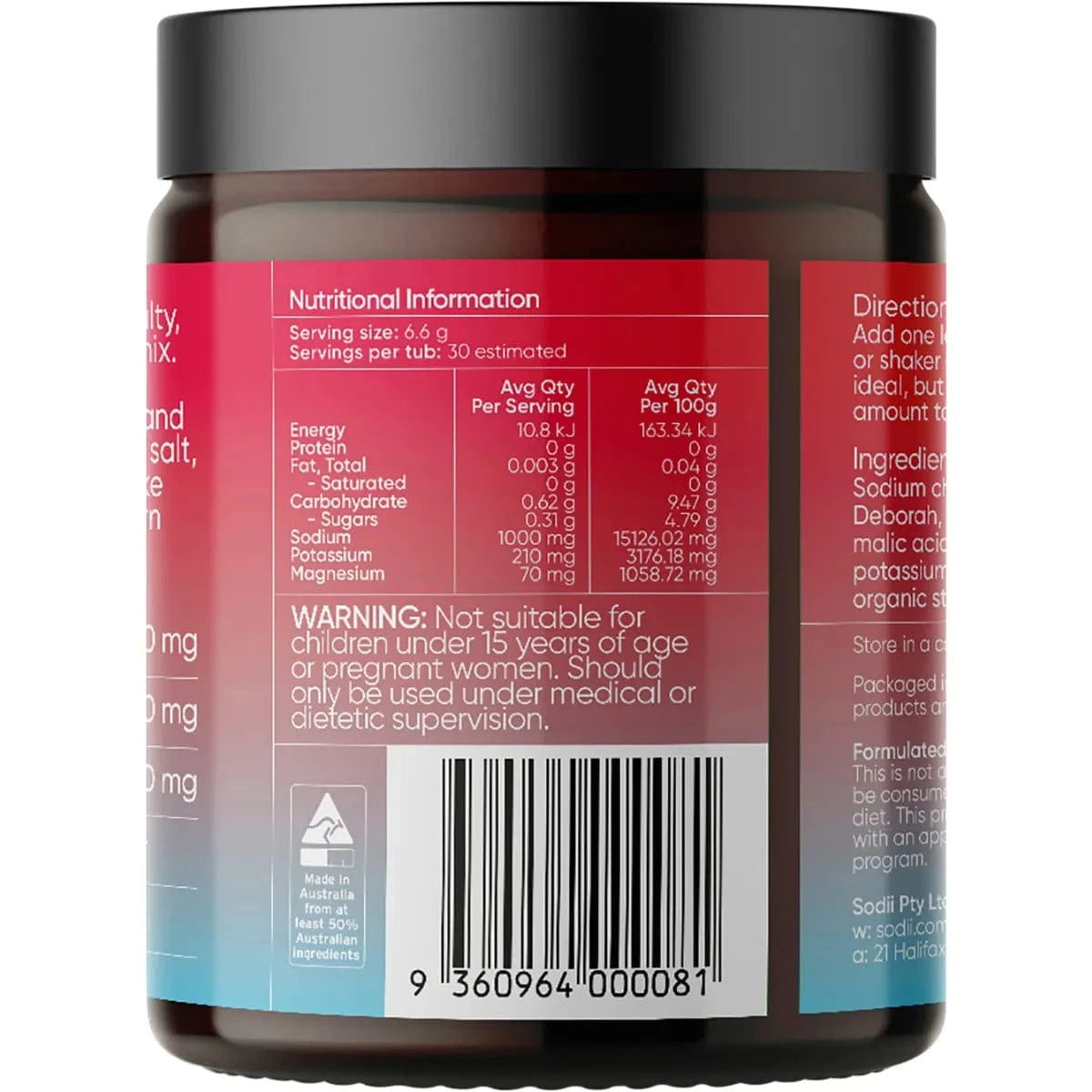 Sodii Vitamins & Supplements Sodii Everyday Hydration Salts Salty Raspberry