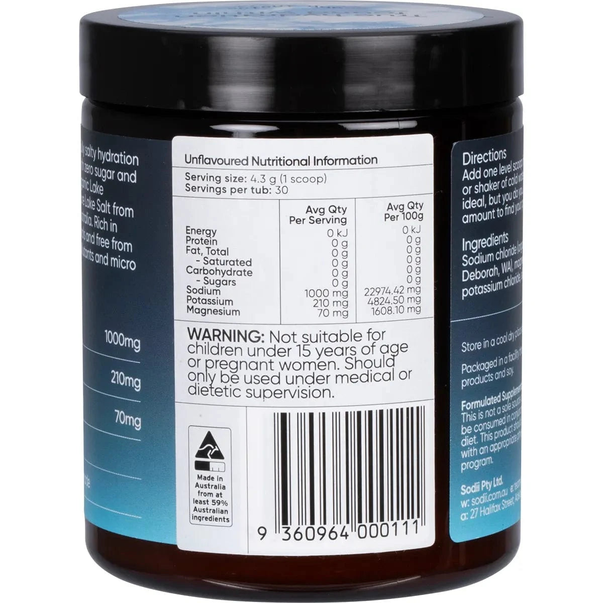 Sodii Vitamins & Supplements Sodii Everyday Hydration Salts Unflavoured