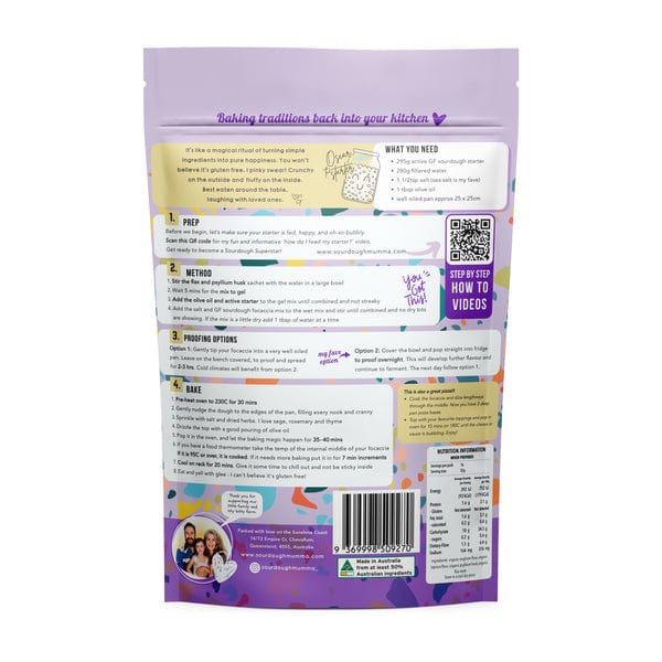 Sourdough Mumma Baking Mixes Sourdough Mumma Sourdough Focaccia Mix Gluten Free 277g