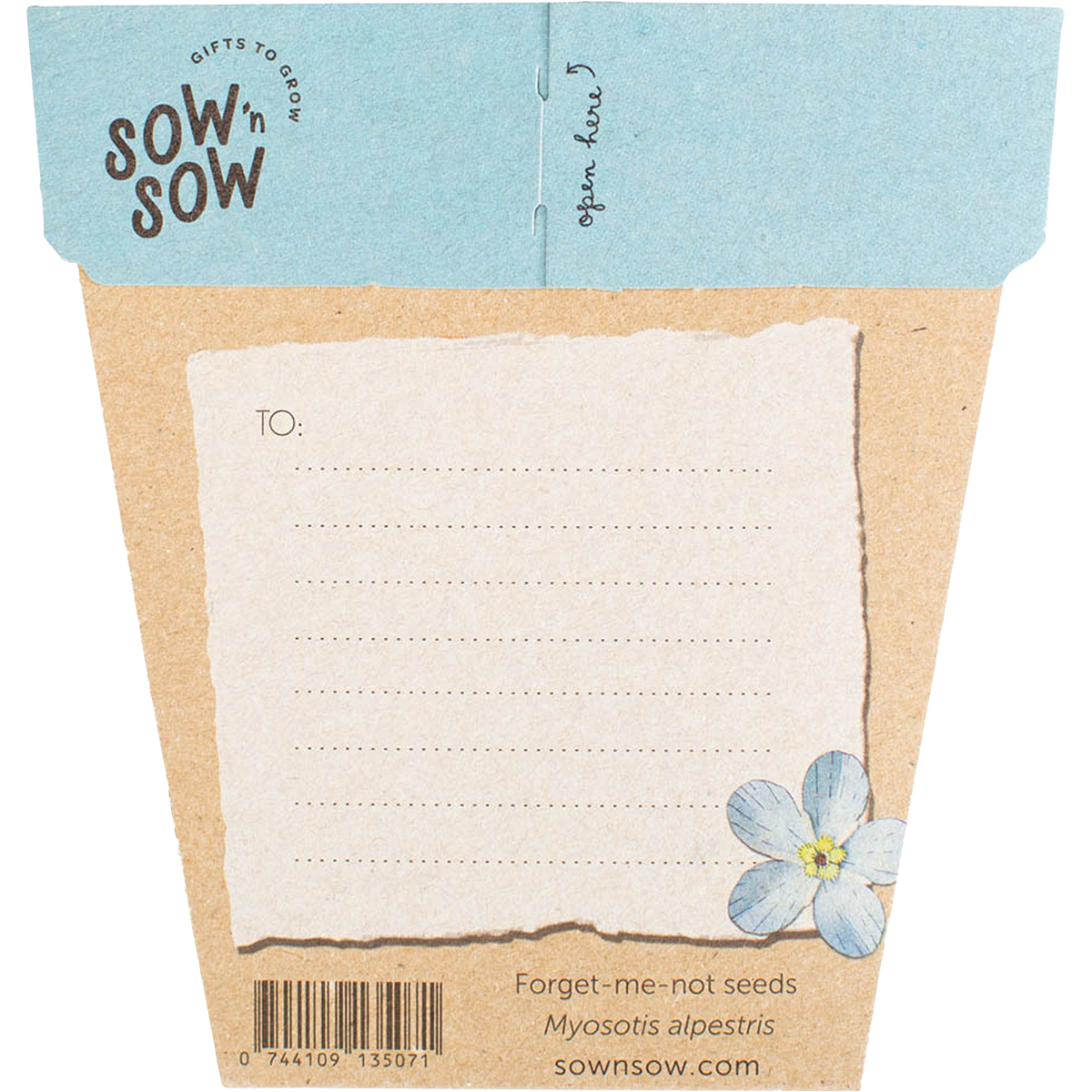 Sow 'n Sow Gift Of Seeds Forget Me Not back image