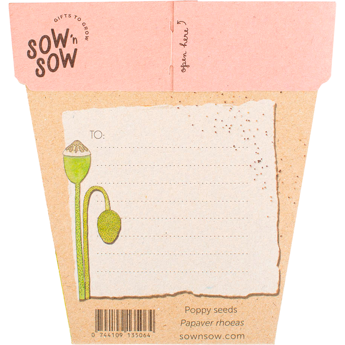 Sow 'n Sow Gift Of Seeds Poppy back image
