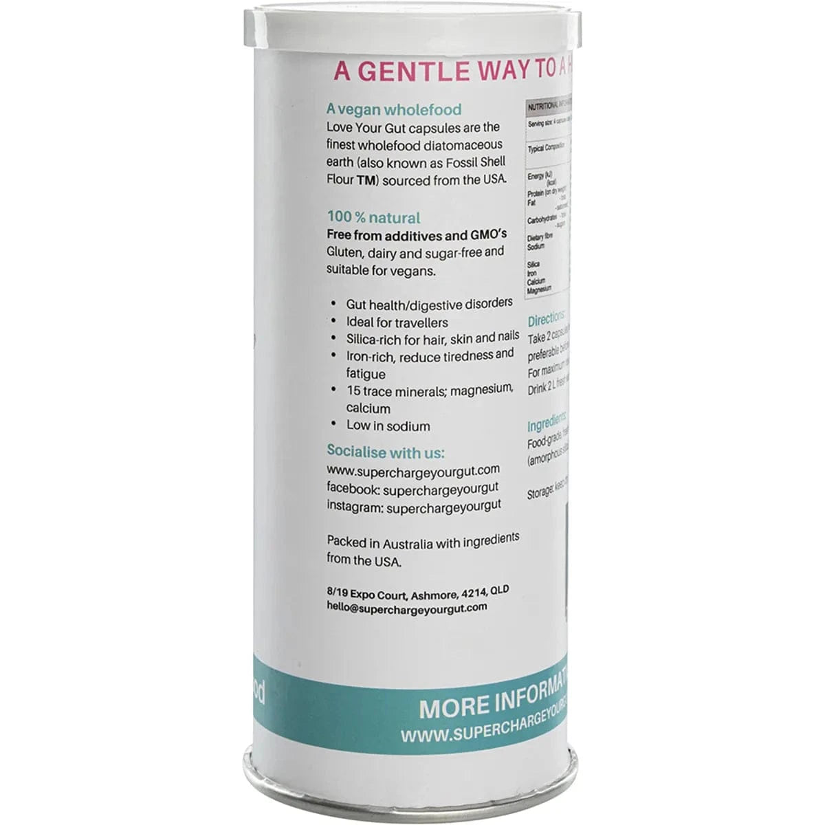 Supercharged Food Vitamins Supercharged Food Love Your Gut Diatomaceous Earth 120 Capsules