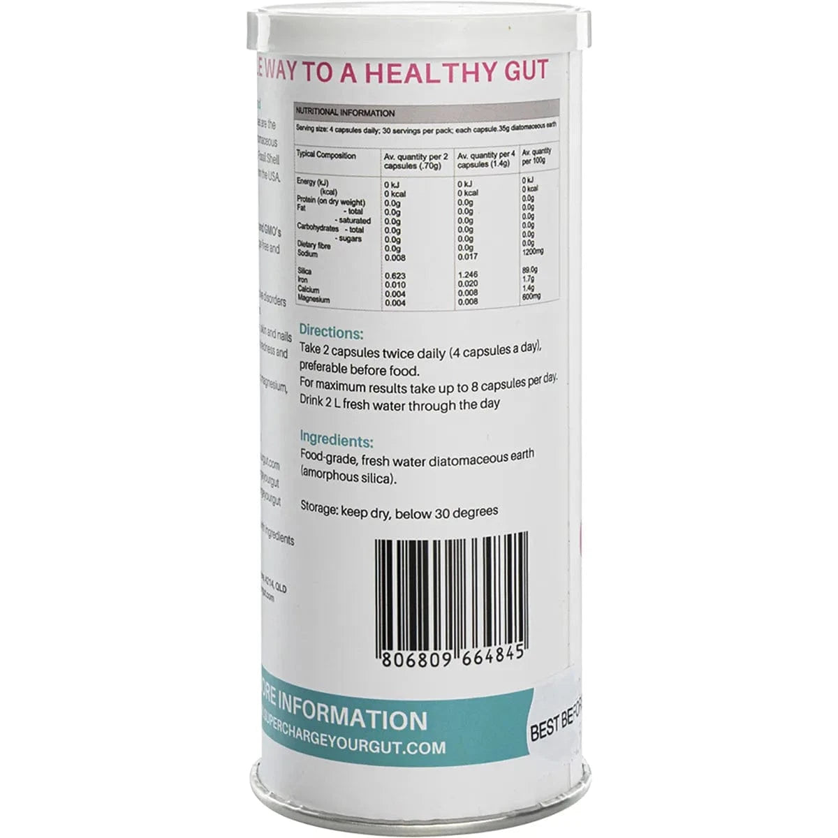 Supercharged Food Vitamins Supercharged Food Love Your Gut Diatomaceous Earth 120 Capsules