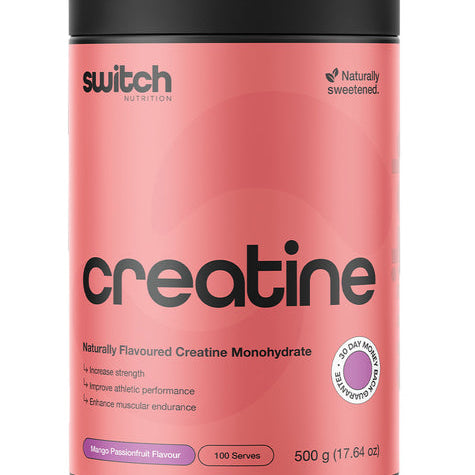 Switch Nutrition Creatine Monohydrate Mango Passionfruit 500g — exact current front packshot