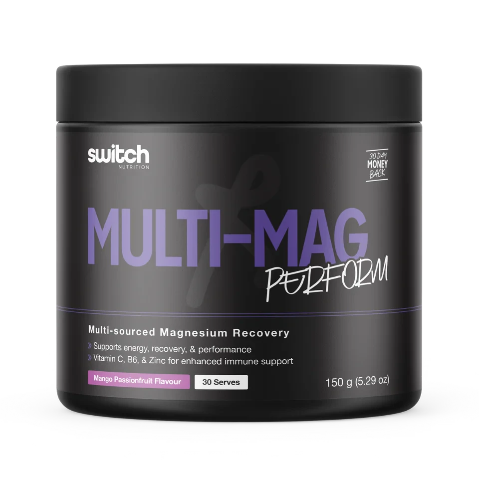 Switch Nutrition Multi-Mag Perform Mango Passionfruit 150g — exact front pack image