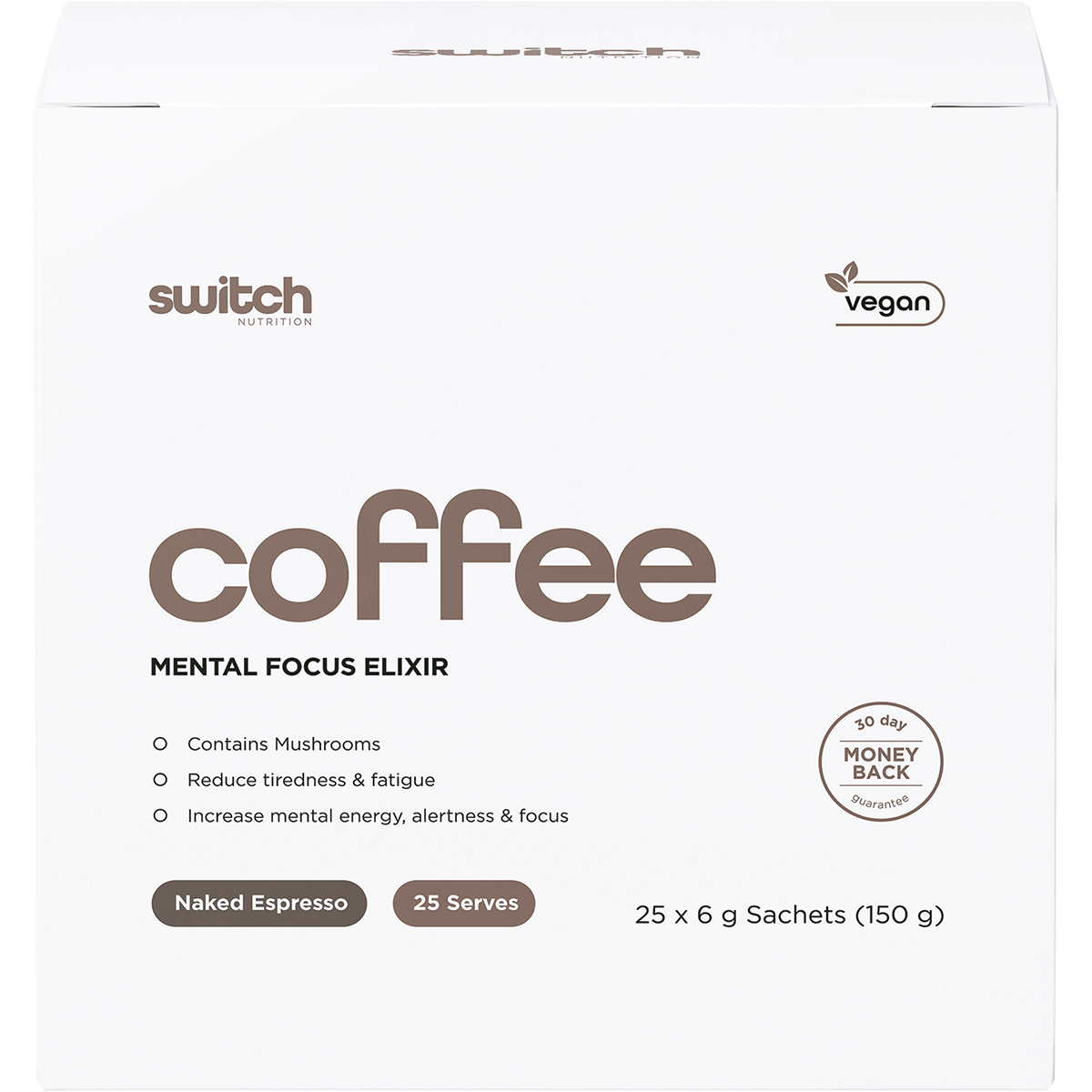 Switch Nutrition Coffee Mental Focus Elixir Naked Espresso box image