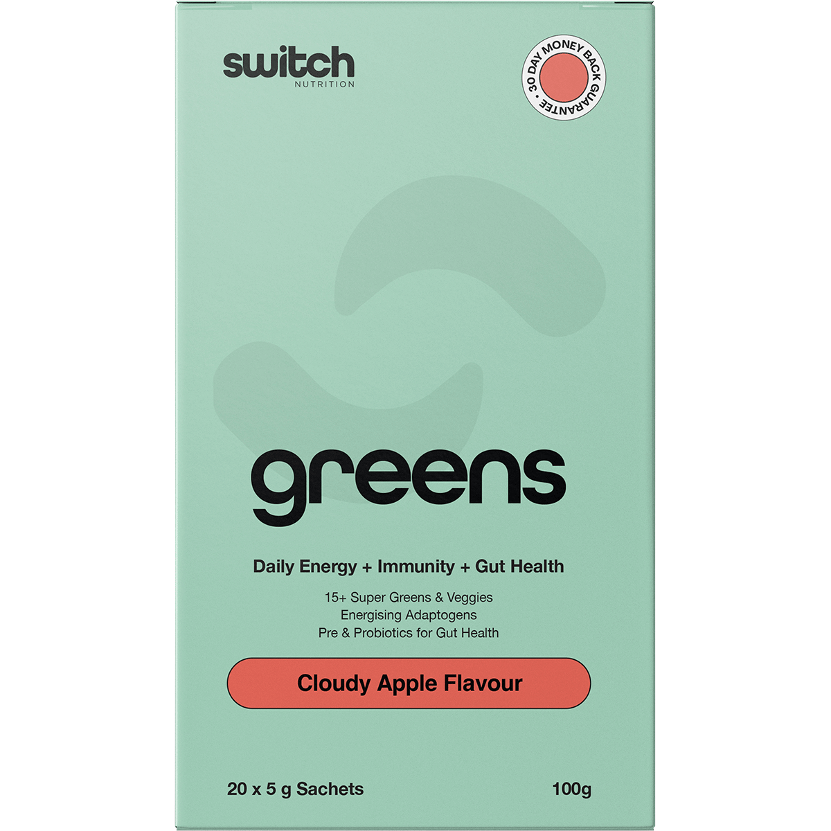 Switch Nutrition Greens Cloudy Apple 20x5g box image