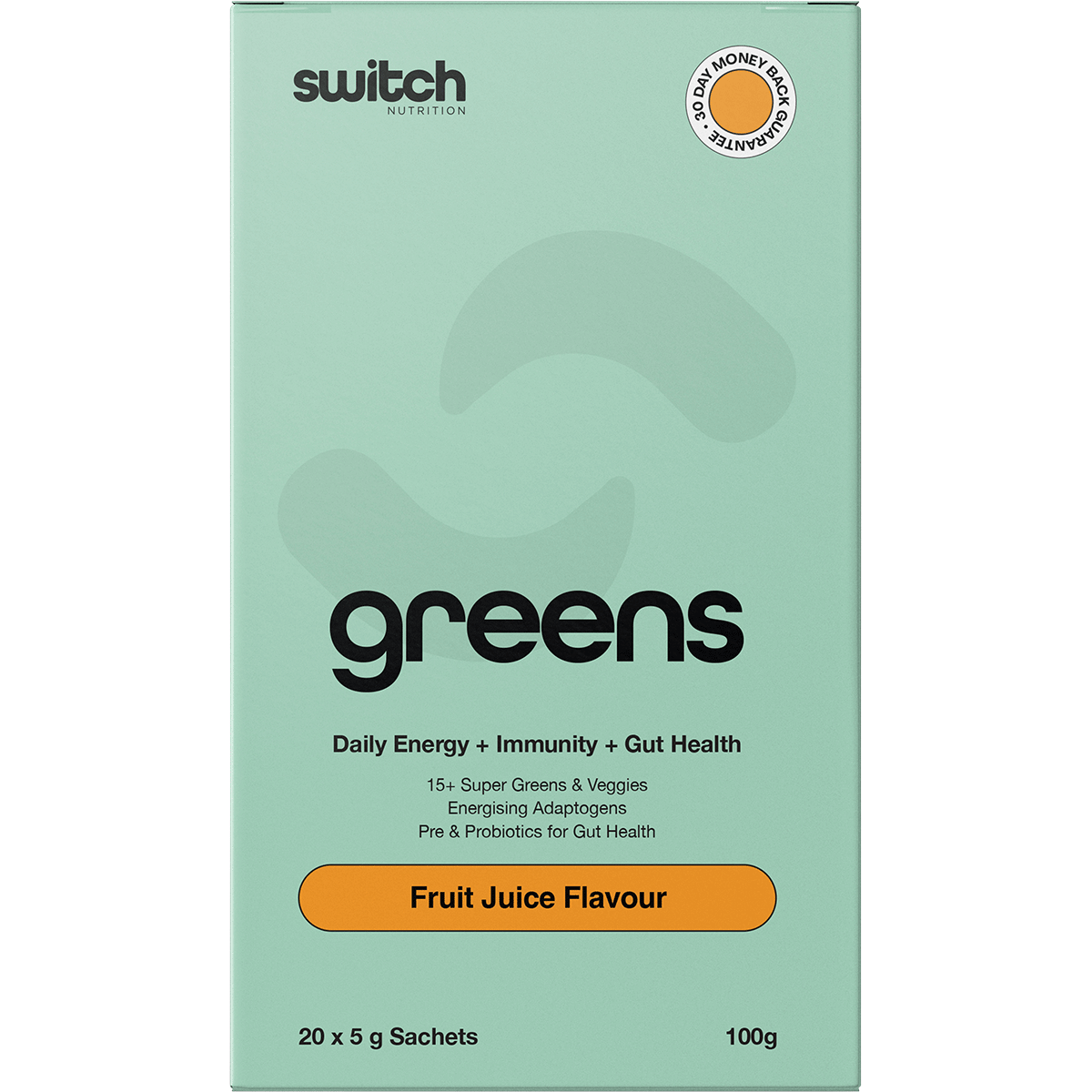 Switch Nutrition Greens Fruit Juice 20x5g box image
