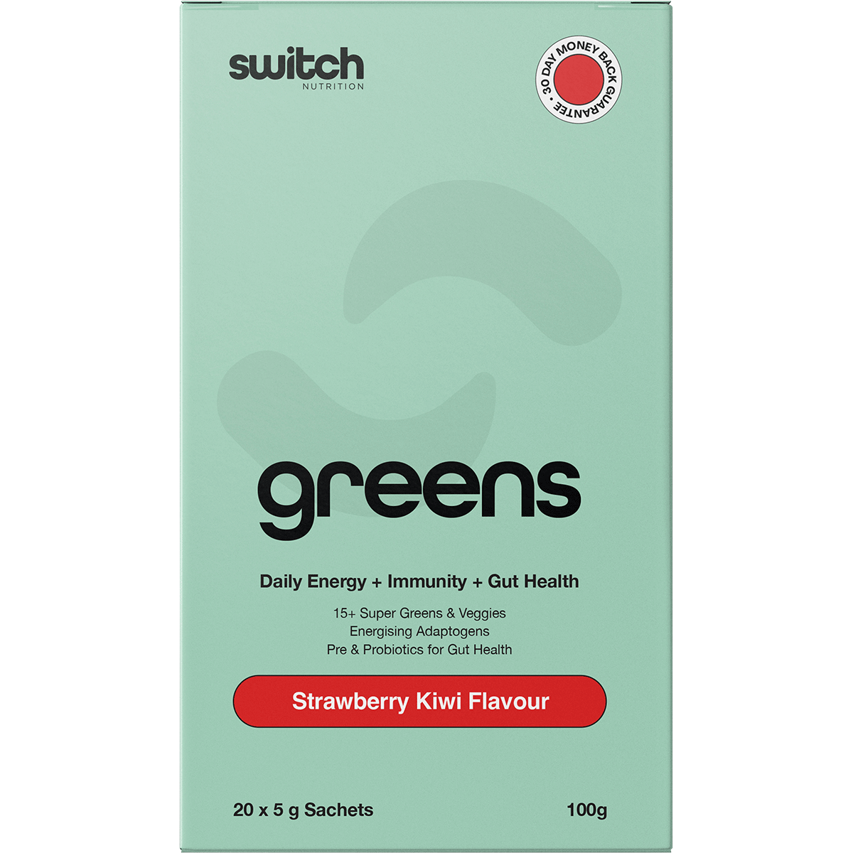 Switch Nutrition Greens Strawberry Kiwi 20x5g box image