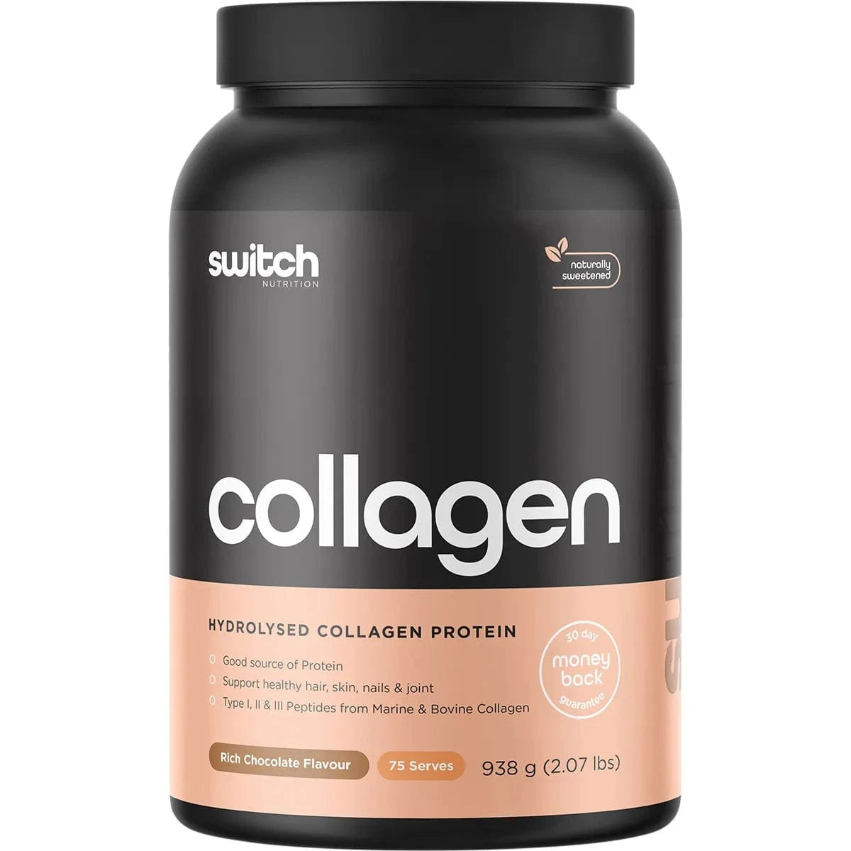 Switch Nutrition Vitamins & Supplements 938g Switch Nutrition Hydrolysed Collagen Protein Rich Chocolate