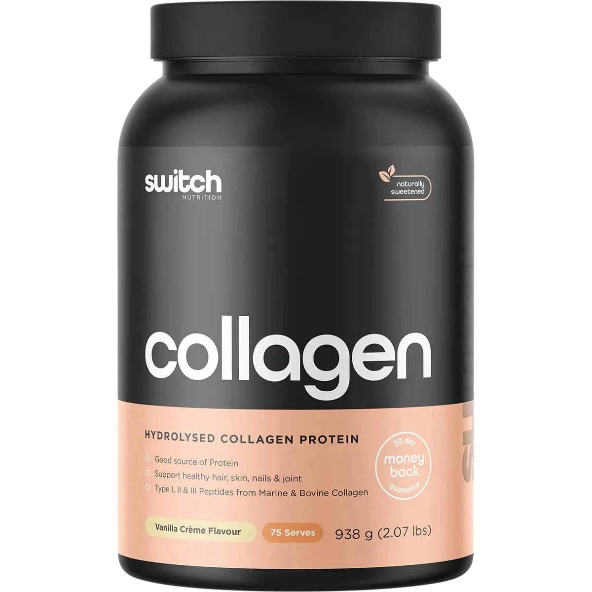 Switch Nutrition Vitamins & Supplements 938g Switch Nutrition Hydrolysed Collagen Protein Vanilla Creme