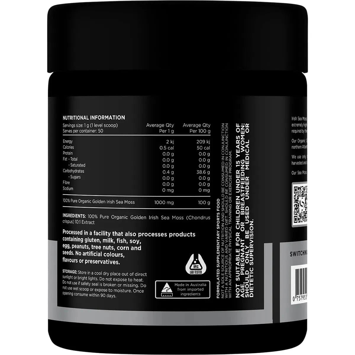 Switch Nutrition Vitamins & Supplements Switch Nutrition 100% Pure Golden Irish Sea Moss 50g