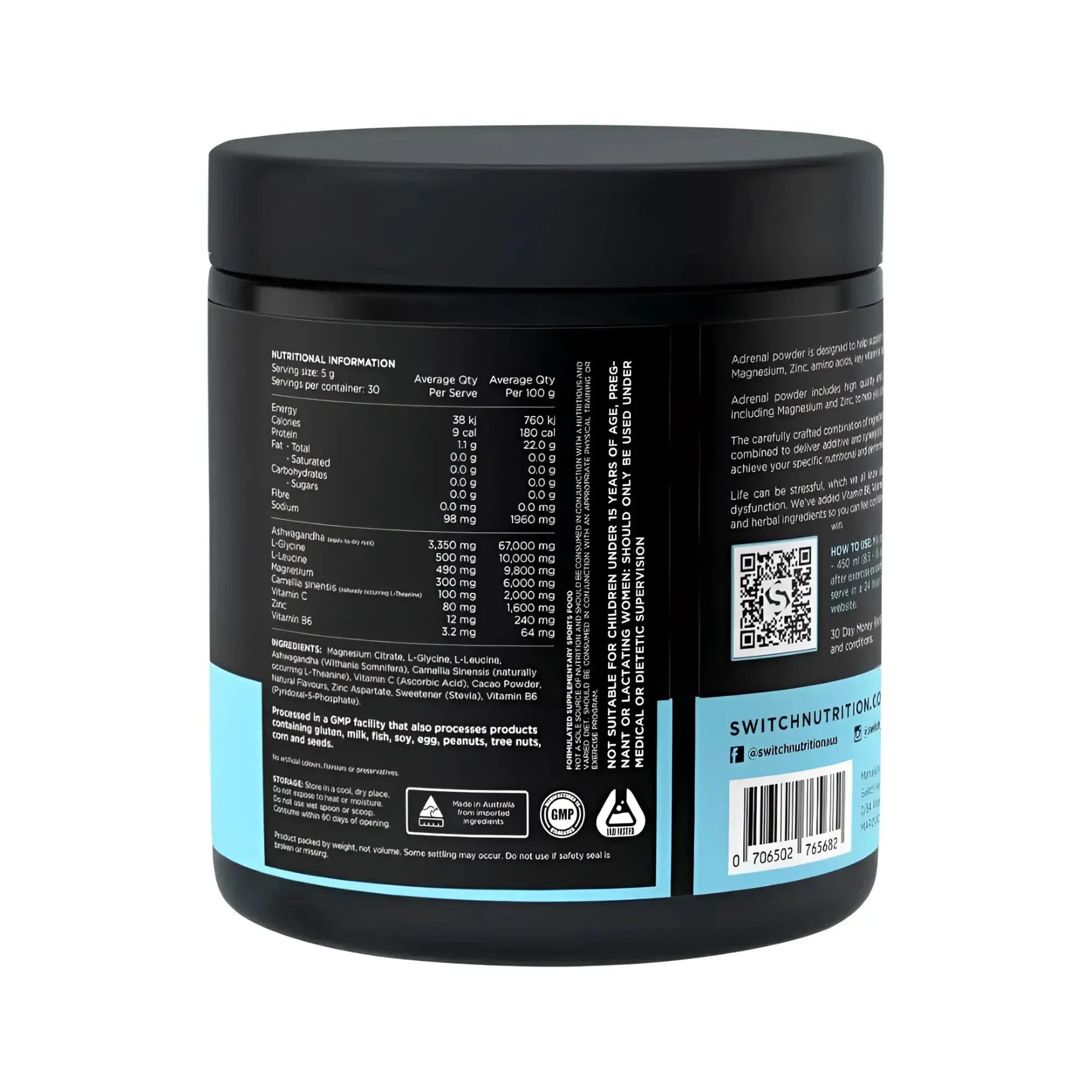 Switch Nutrition Vitamins & Supplements Switch Nutrition Adrenal Magnesium Support Formula Chocolate