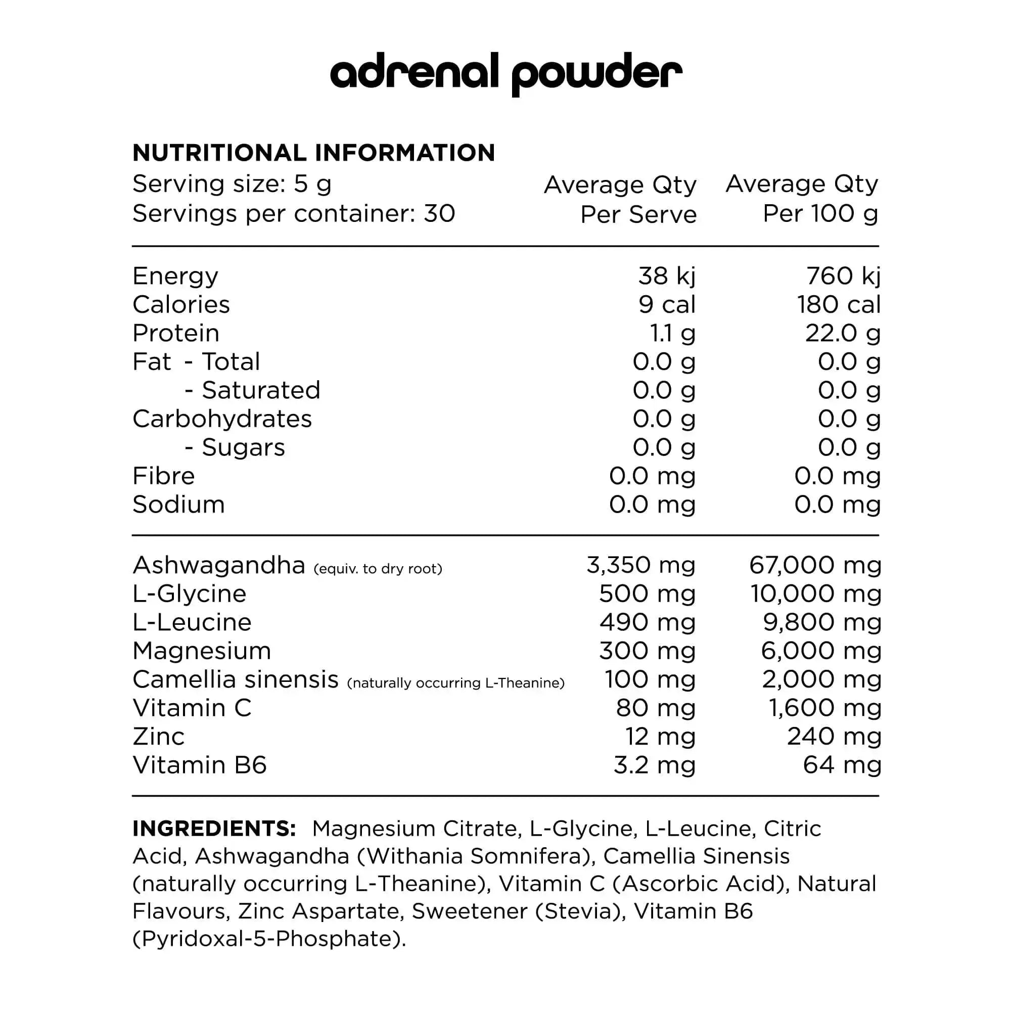 Switch Nutrition Vitamins & Supplements Switch Nutrition Adrenal Magnesium Support Formula Lemonade