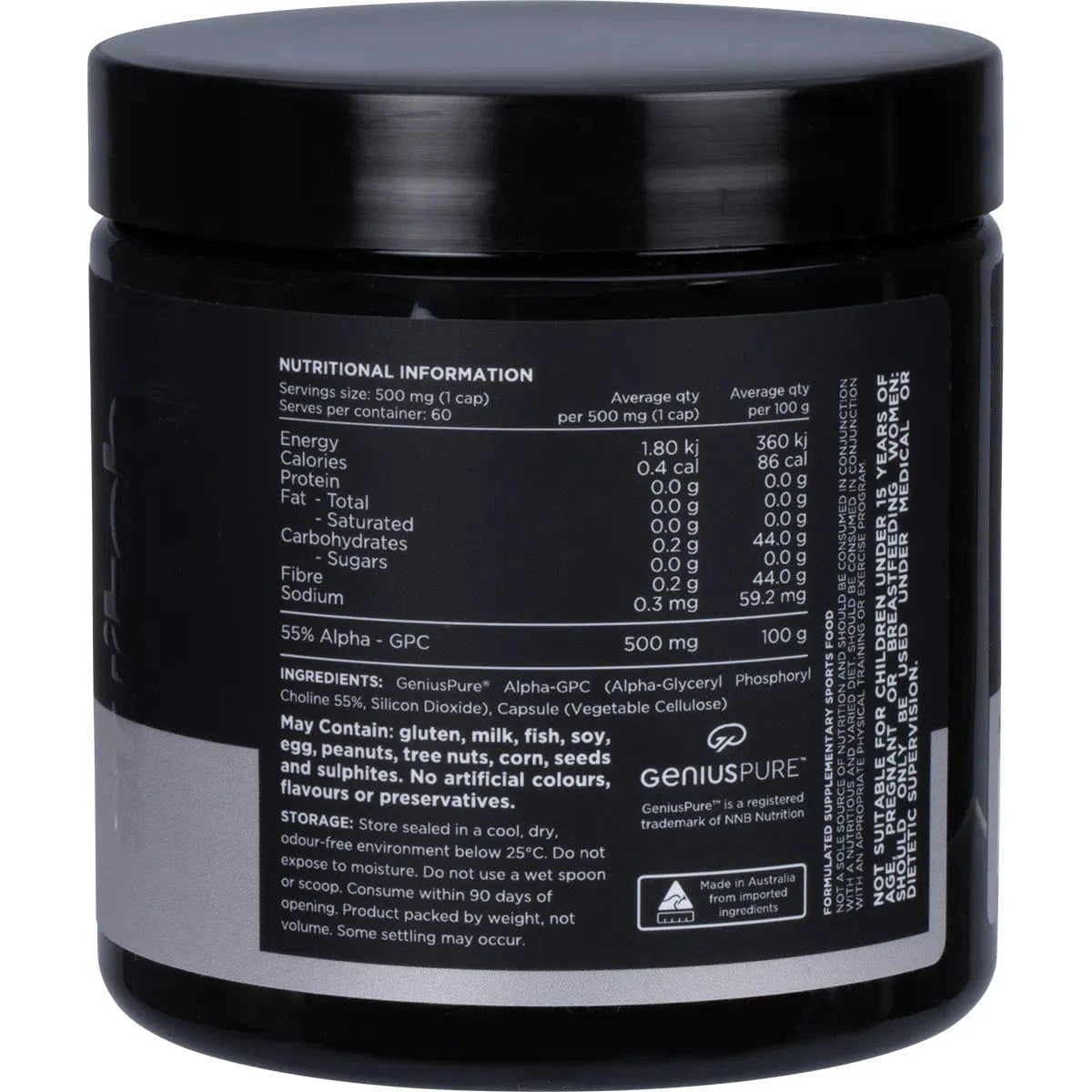 Switch Nutrition Vitamins & Supplements Switch Nutrition Alpha GPC L-Alpha Glycerylphosphorylcholine 60 Caps