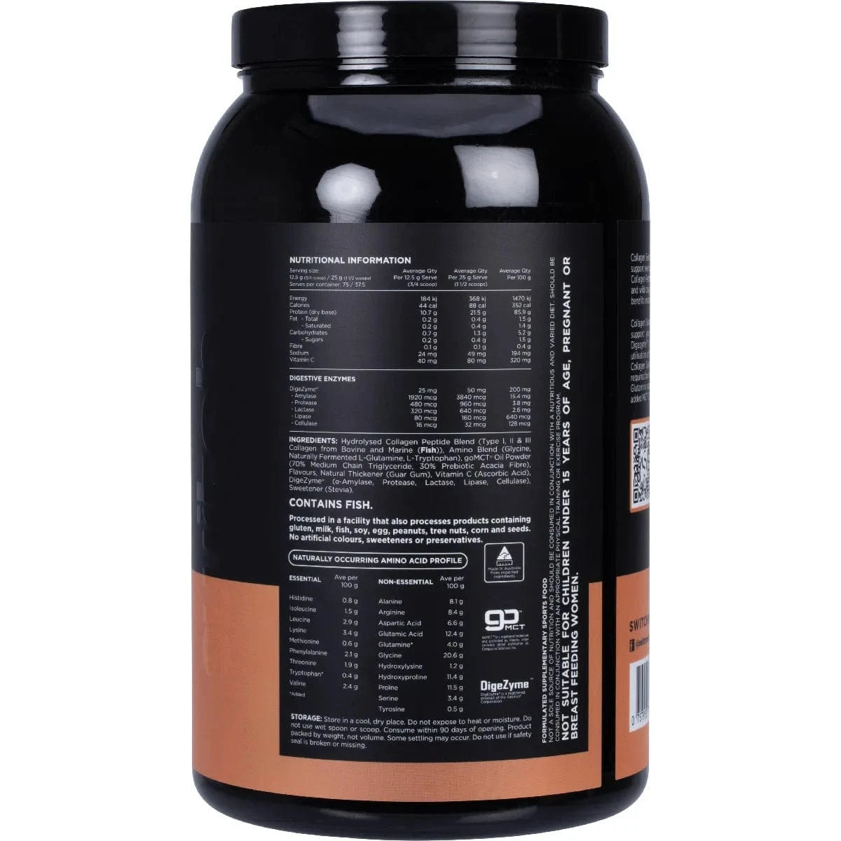 Switch Nutrition Vitamins & Supplements Switch Nutrition Hydrolysed Collagen Protein Vanilla Creme