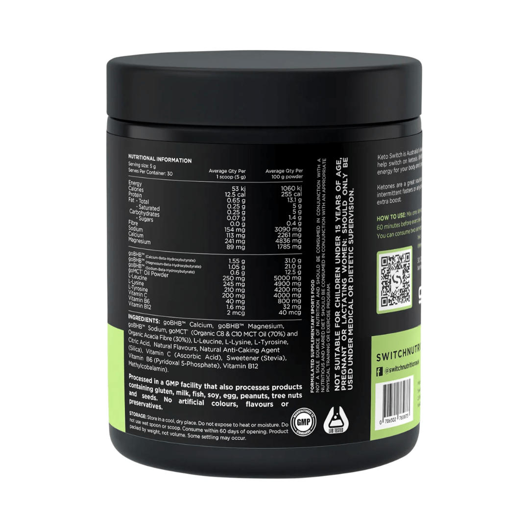 Switch Nutrition Vitamins & Supplements Switch Nutrition Keto BHB Ketogenic Performance Fuel Raspberry 150g