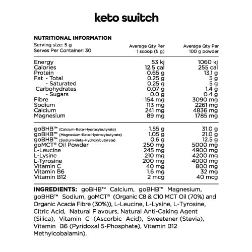 Switch Nutrition Vitamins & Supplements Switch Nutrition Keto BHB Ketogenic Performance Fuel Raspberry 150g