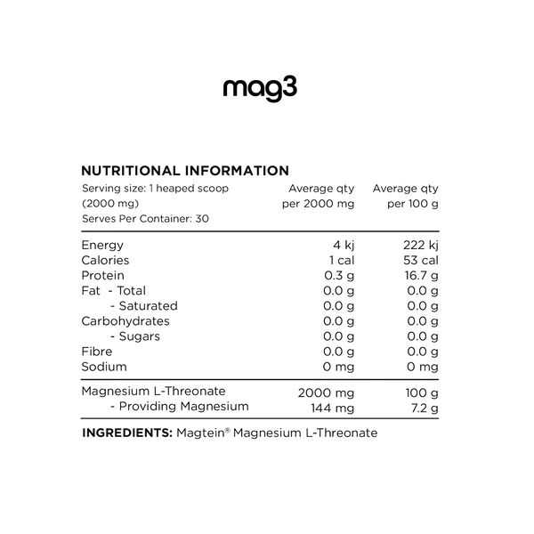 Switch Nutrition Vitamins & Supplements Switch Nutrition Mag3 100% Pure Magnesium L-Threonate 60g