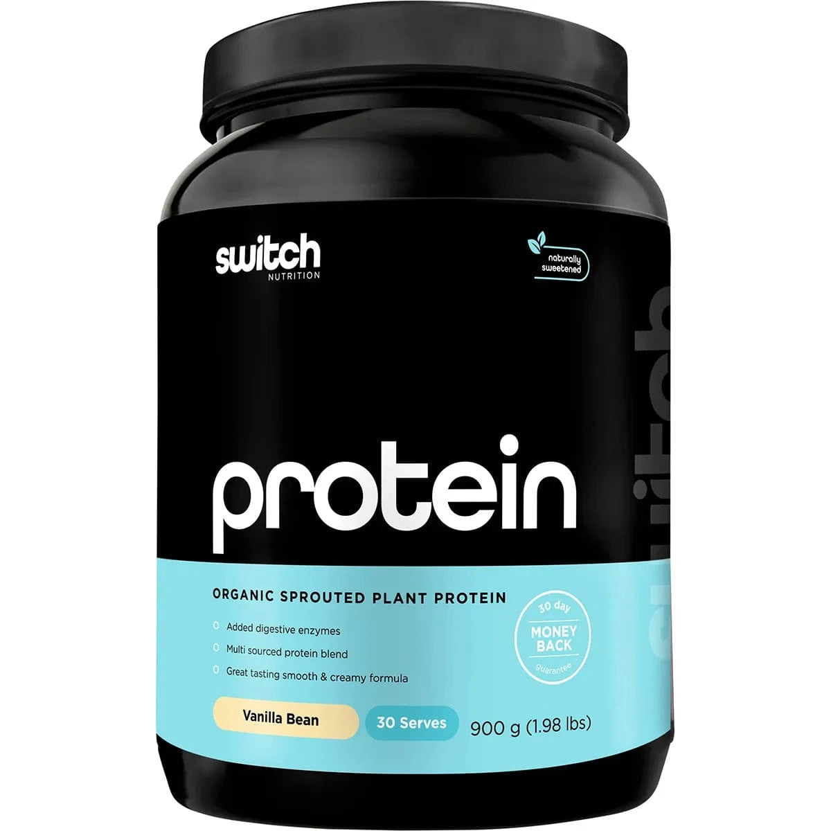 Switch Nutrition Vitamins & Supplements Switch Nutrition Protein Organic Sprouted Plant Vanilla Bean 900g