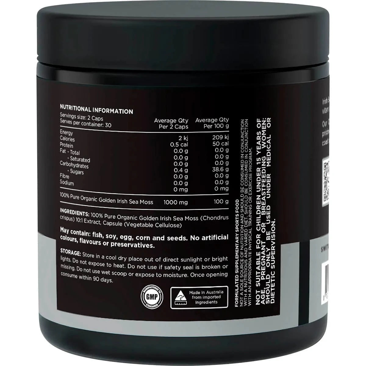 Switch Nutrition Vitamins & Supplements Switch Nutrition Sea Moss 10:1 Organic Irish Sea Moss Capsules 60 Caps