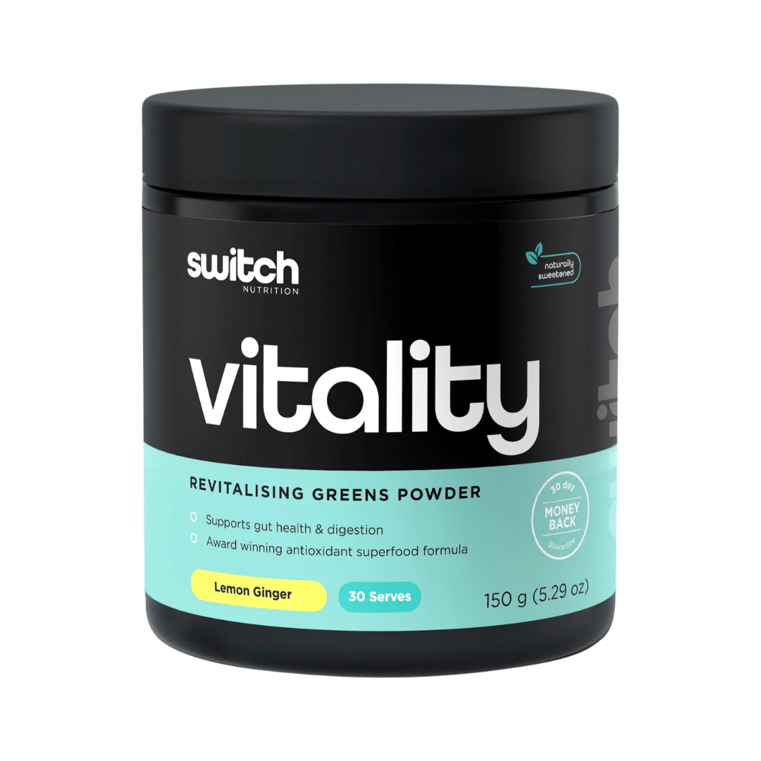 Switch Nutrition Vitamins & Supplements Switch Nutrition Vitality Revitalising Greens Powder Lemon Ginger 150g