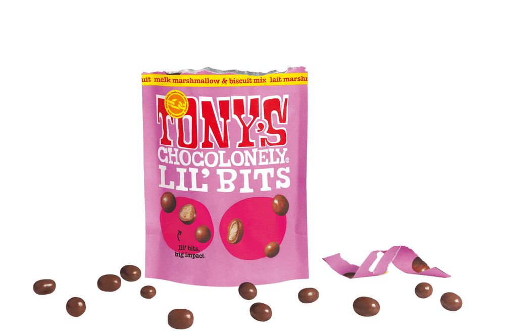 Tony’s Chocolonely Lil’Bits Milk Marshmallow & Biscuit Mix 113g