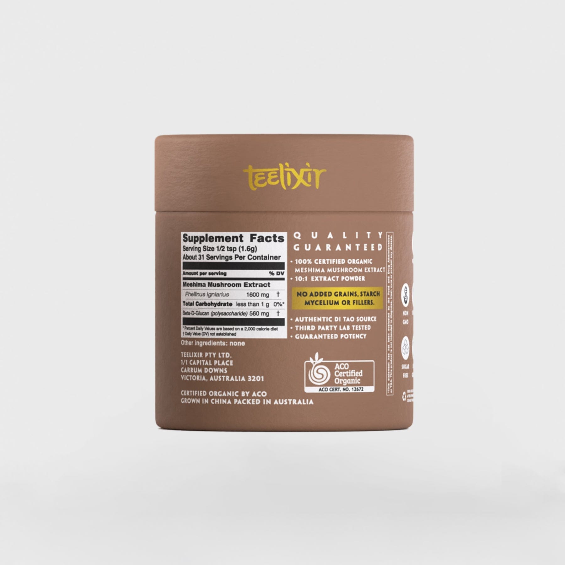 Teelixir Vitamins & Supplements Teelixir Organic Meshima Mushroom (Immune Support Adaptogen) 50g