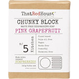 That Red House Laundry Supplies THAT RED HOUSE Chunky Block Dishwashing Soap Pink Grapefruit 140g
