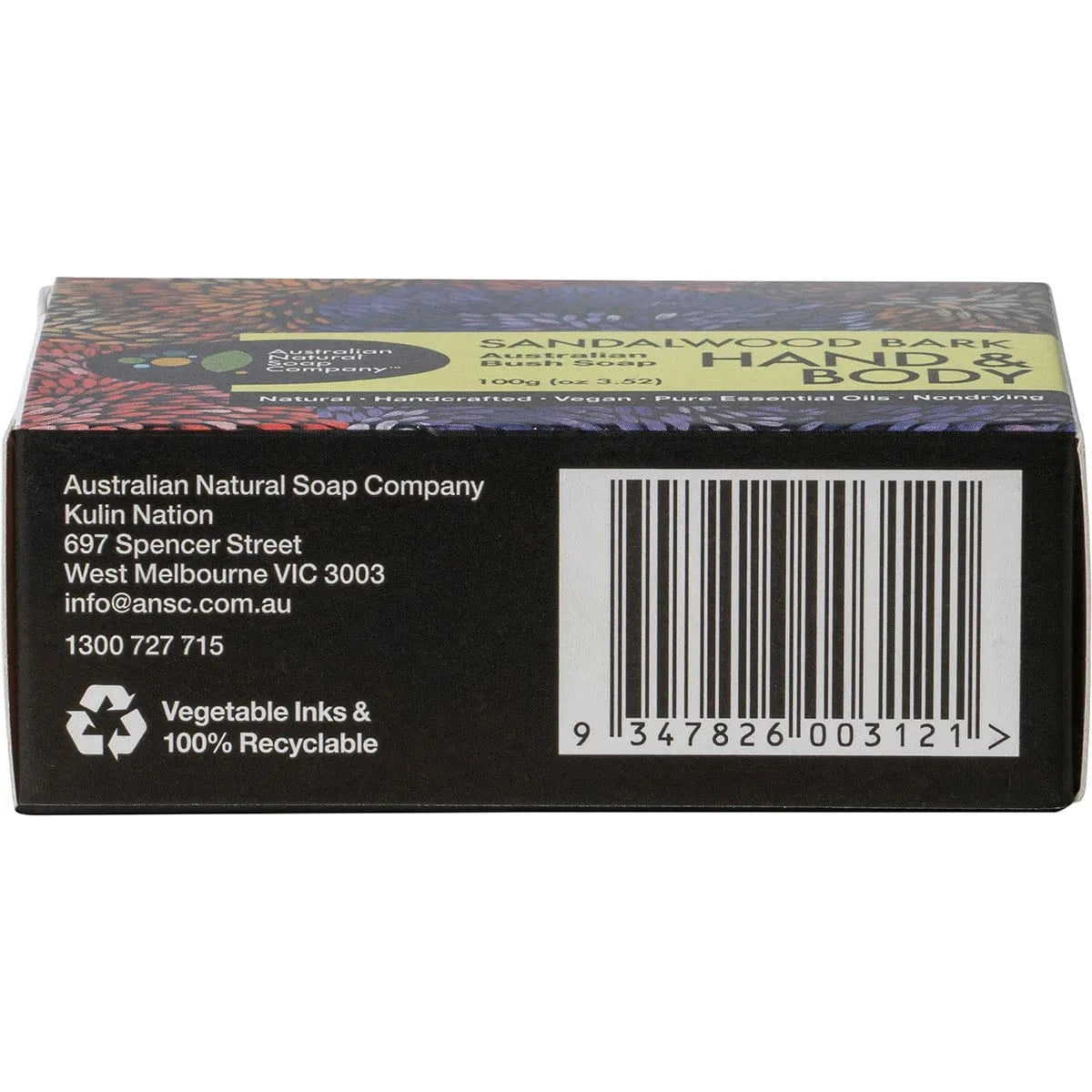 The Australian Natural Soap Company Bath & Body The Australian Natural Co Hand & Body Australian Bush Soap Sandalwood Bark 100g