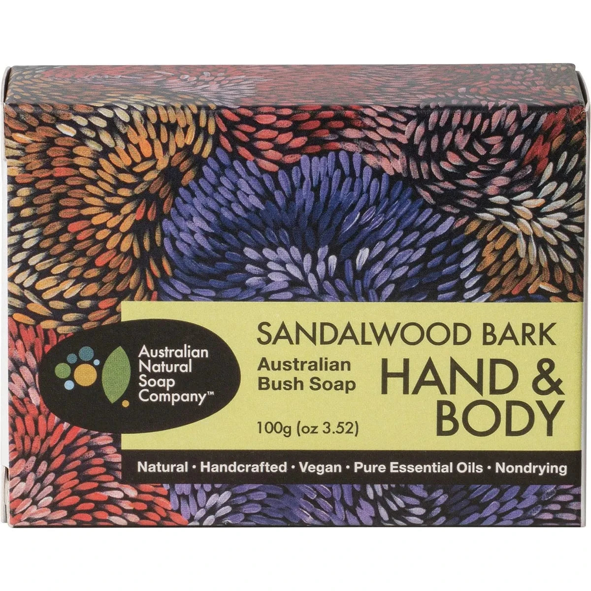 The Australian Natural Soap Company Bath & Body The Australian Natural Co Hand & Body Australian Bush Soap Sandalwood Bark 100g