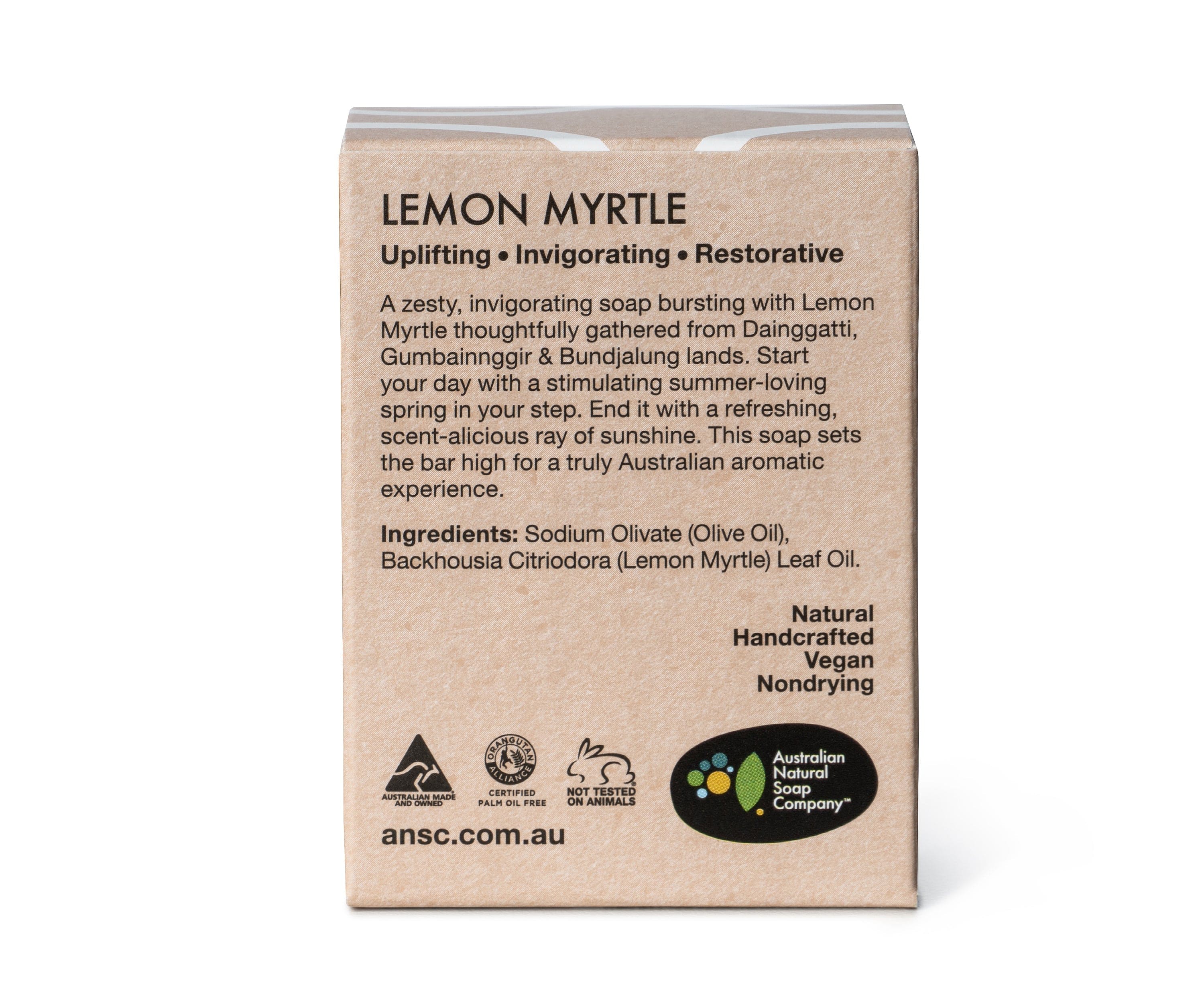 The Australian Natural Soap Company Bath & Body The Australian Natural Co Soap Bar Lemon Myrtle 100g