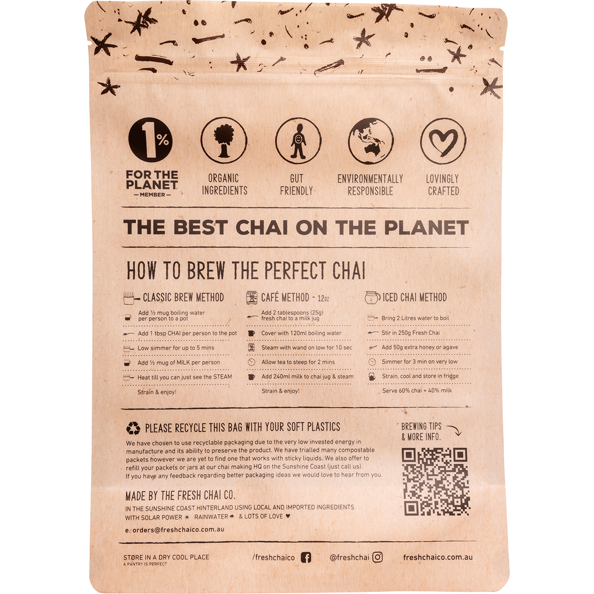 The Fresh Chai Co Original Blend Honey Soaked Chai 1kg back image