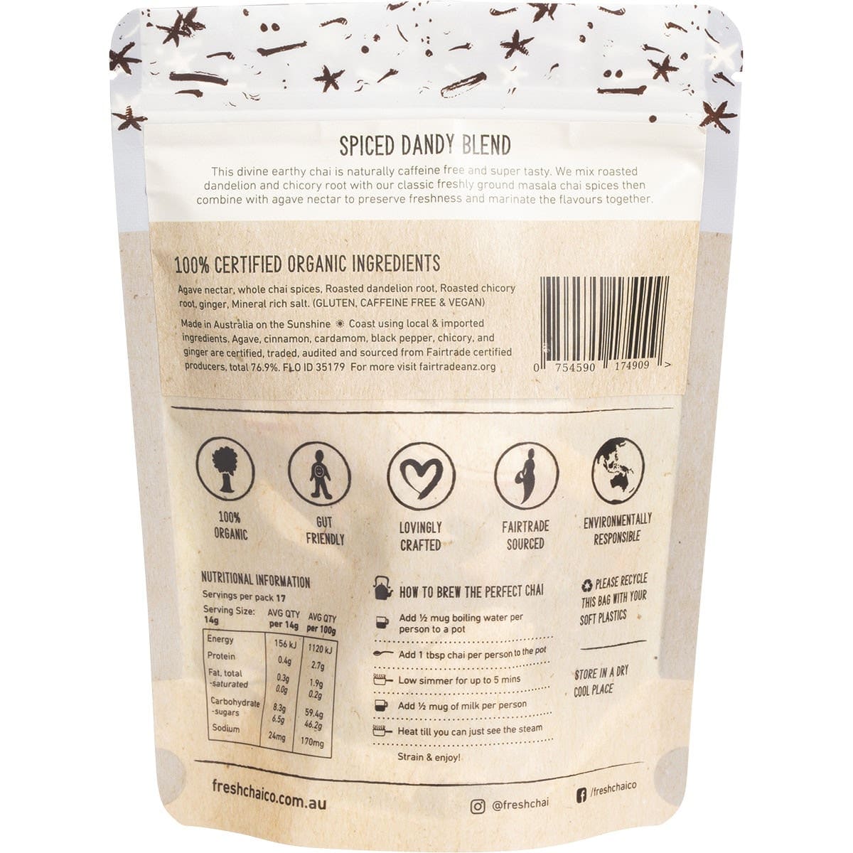 The Fresh Chai Co. Tea & Infusions The Fresh Chai Co. Spiced Dandy Blend Fresh Sticky Chai