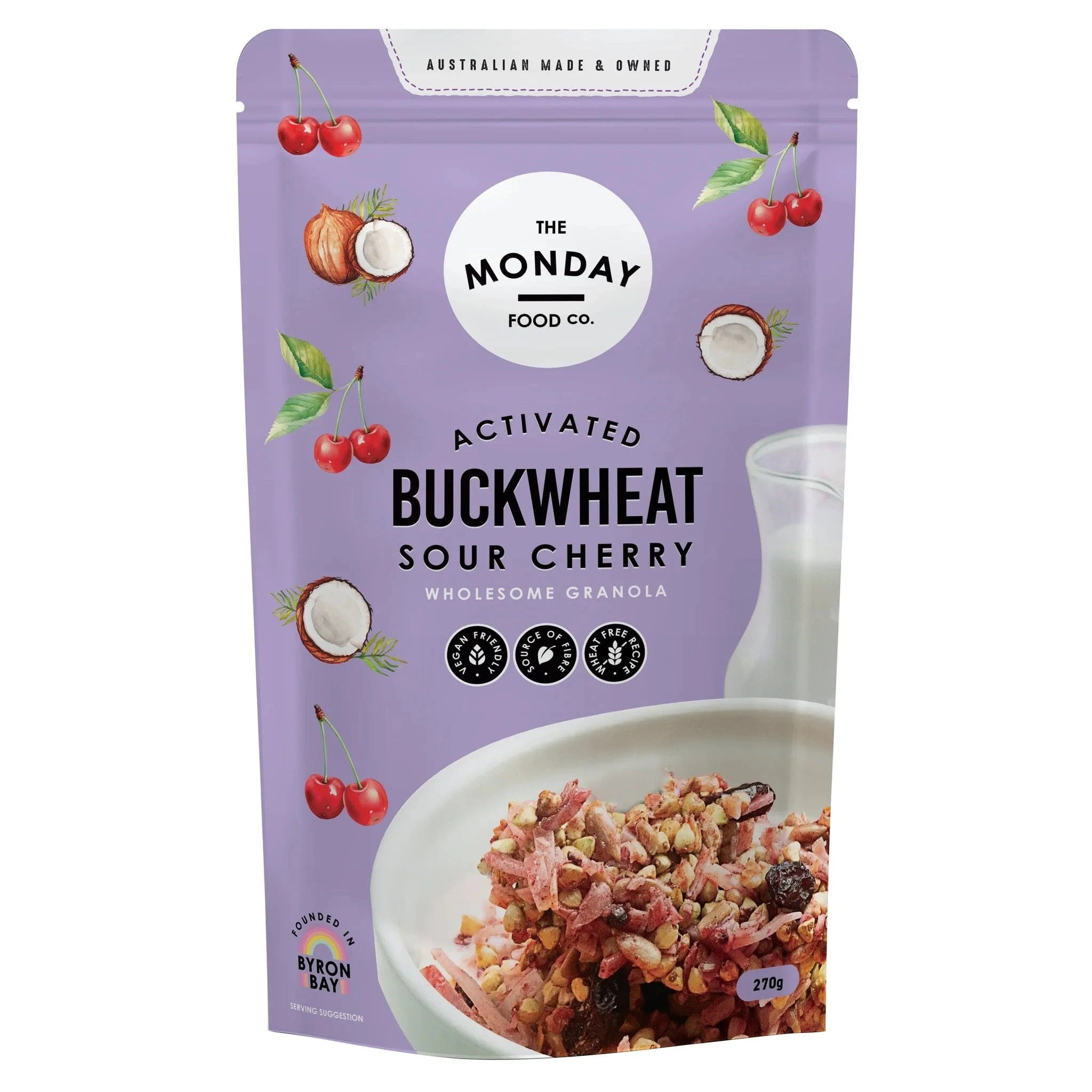 The Monday Food Co Cereal & Granola 270g The Monday Food Co Activated Buckwheat Granola Sour Cherry