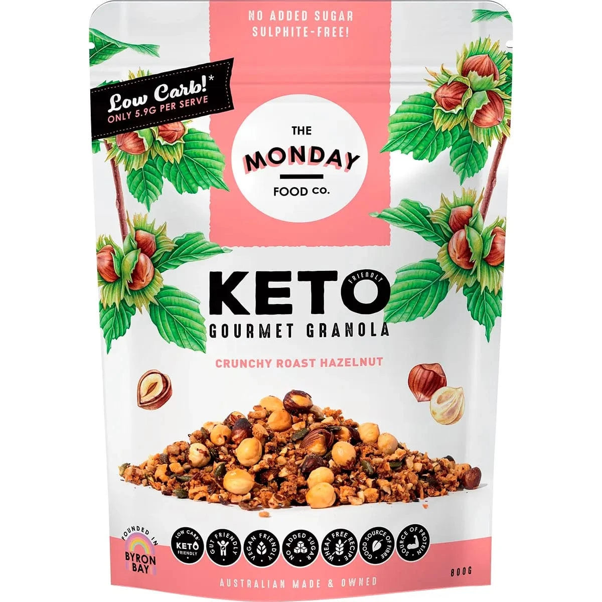 THE MONDAY FOOD CO Cereal & Granola 800gms THE MONDAY FOOD CO Keto Gourmet Granola Crunchy Roast Hazelnut