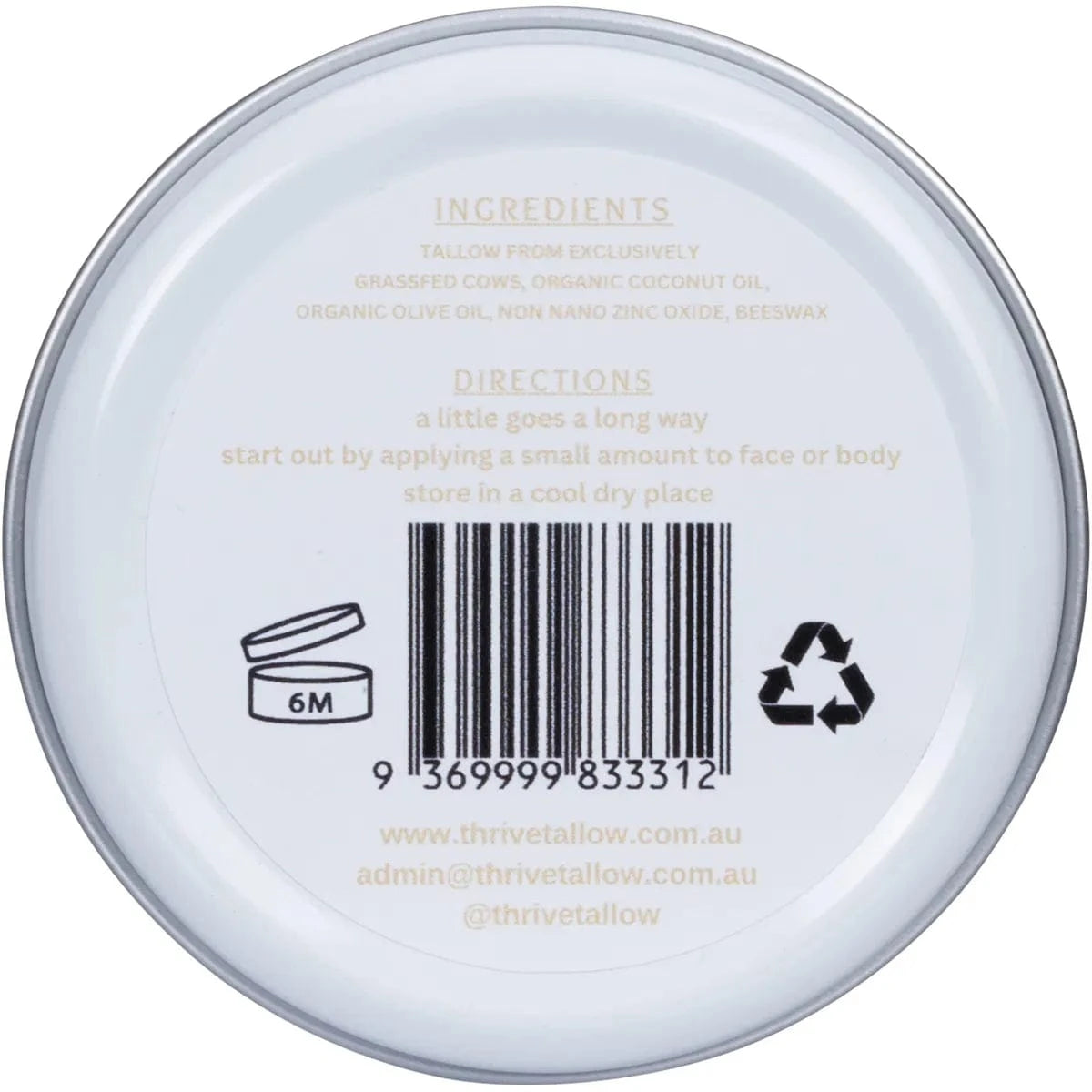 Thrive Tallow Skincare Thrive Tallow Non Tinted Sun Balm with Zinc 70ml