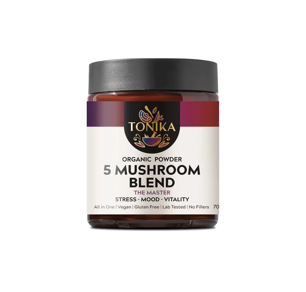 Tonika Vitamins & Supplements Tonika 100% Organic Mushroom Powder 5 Mushroom Blend 70g
