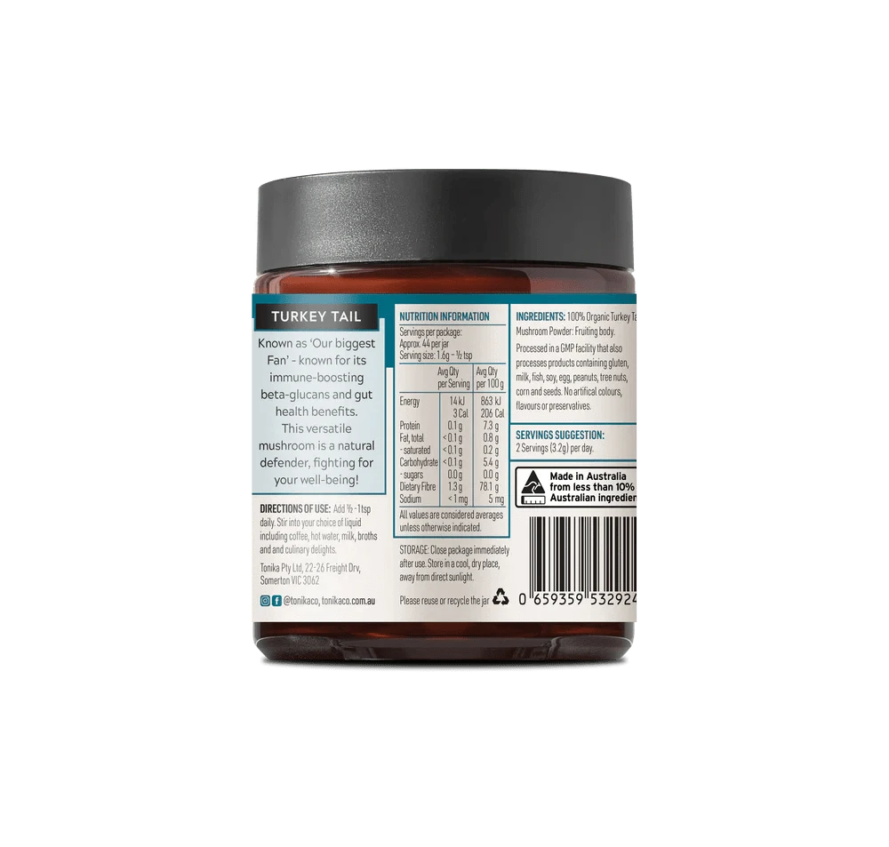 Tonika Vitamins & Supplements Tonika 100% Organic Mushroom Powder Turkey Tail 70g