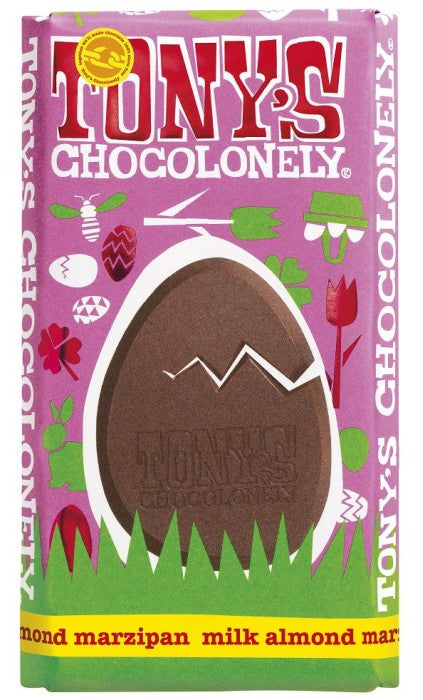 (CLEARANCE BB 21/11/24) Tony's Chocolonely Easter Milk Marzipan Almond Bar 180g